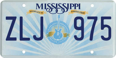 MS license plate ZLJ975