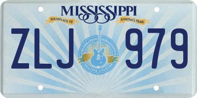 MS license plate ZLJ979