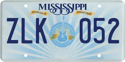 MS license plate ZLK052