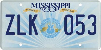 MS license plate ZLK053