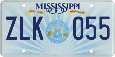 MS license plate ZLK055
