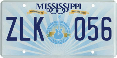 MS license plate ZLK056