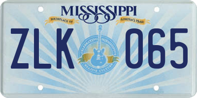 MS license plate ZLK065