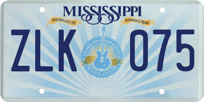 MS license plate ZLK075