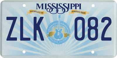 MS license plate ZLK082