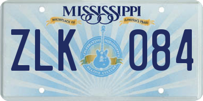 MS license plate ZLK084