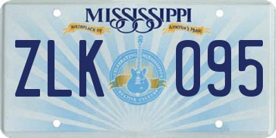 MS license plate ZLK095