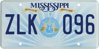 MS license plate ZLK096