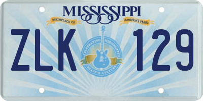 MS license plate ZLK129
