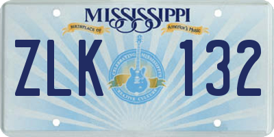 MS license plate ZLK132