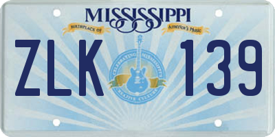 MS license plate ZLK139