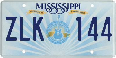 MS license plate ZLK144