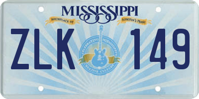 MS license plate ZLK149
