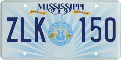 MS license plate ZLK150