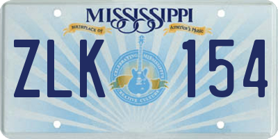 MS license plate ZLK154