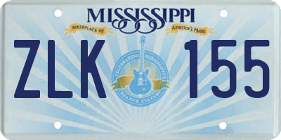 MS license plate ZLK155