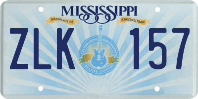 MS license plate ZLK157