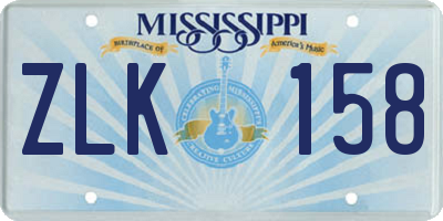MS license plate ZLK158