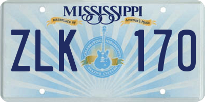 MS license plate ZLK170
