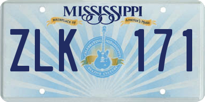 MS license plate ZLK171
