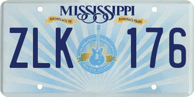 MS license plate ZLK176