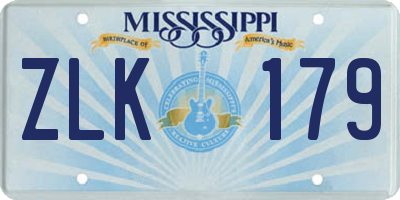 MS license plate ZLK179