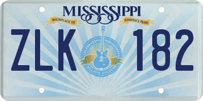 MS license plate ZLK182