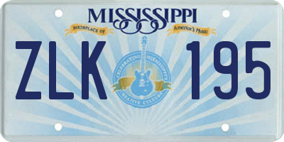 MS license plate ZLK195