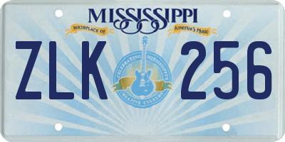 MS license plate ZLK256