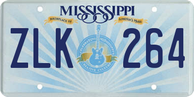 MS license plate ZLK264