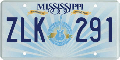 MS license plate ZLK291