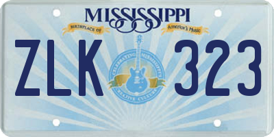 MS license plate ZLK323