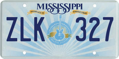 MS license plate ZLK327