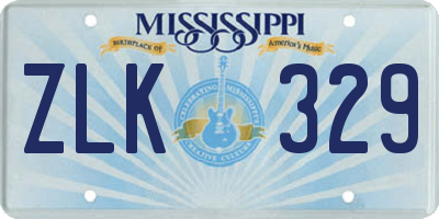 MS license plate ZLK329