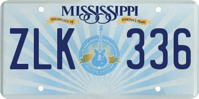 MS license plate ZLK336