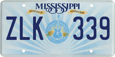 MS license plate ZLK339