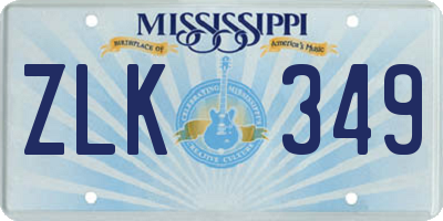 MS license plate ZLK349