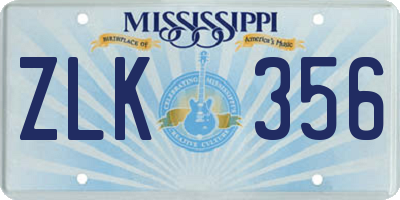 MS license plate ZLK356