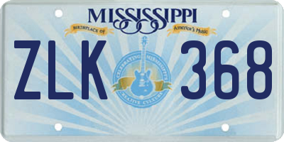 MS license plate ZLK368