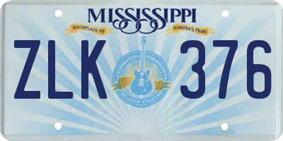 MS license plate ZLK376
