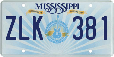 MS license plate ZLK381