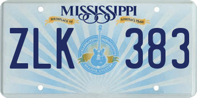 MS license plate ZLK383