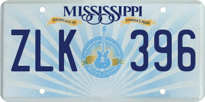 MS license plate ZLK396