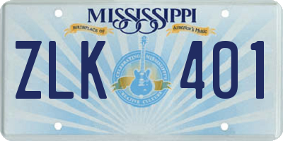 MS license plate ZLK401