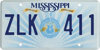 MS license plate ZLK411