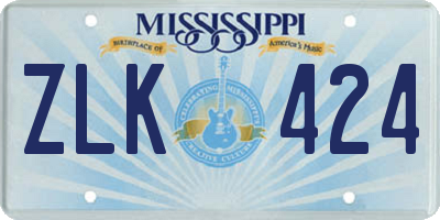 MS license plate ZLK424