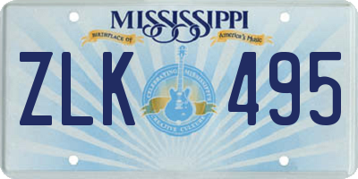 MS license plate ZLK495