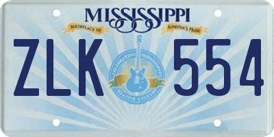 MS license plate ZLK554