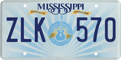 MS license plate ZLK570