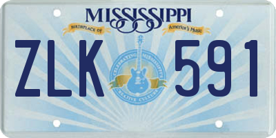 MS license plate ZLK591
